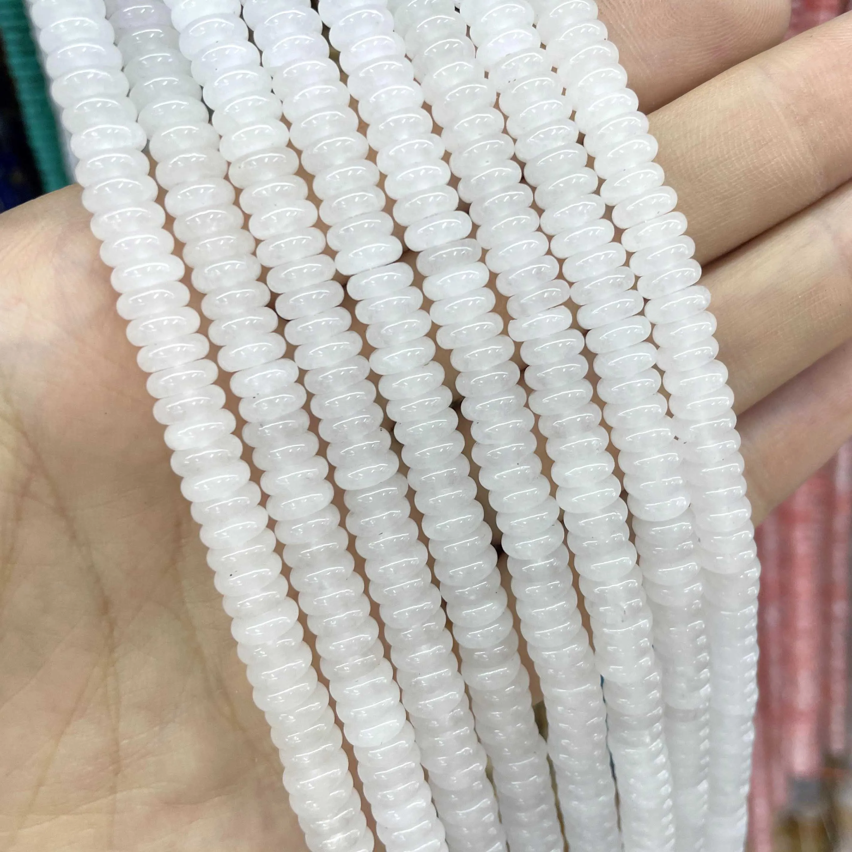 Natural Stone Agates Jades Amazonite Flat Spacer