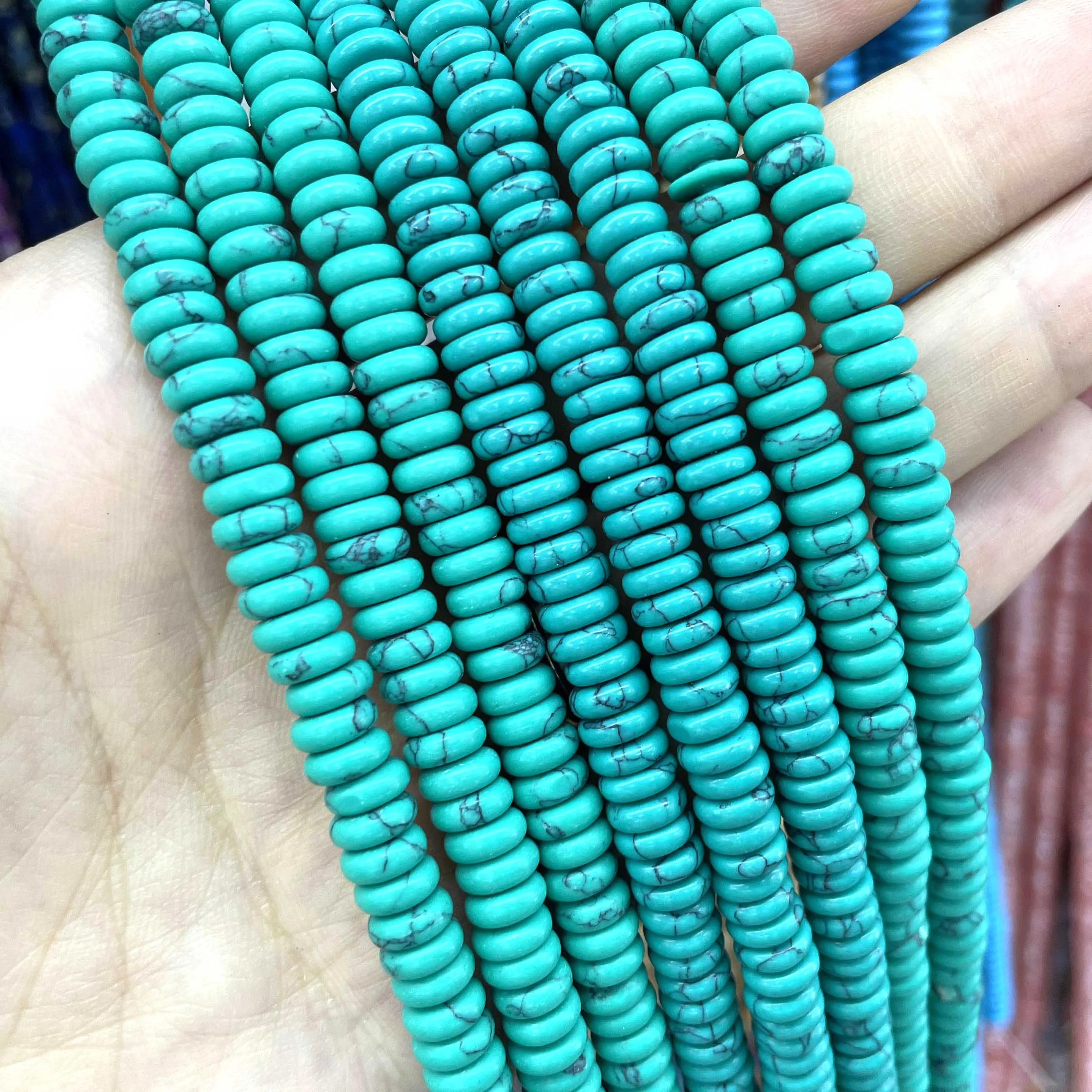 Natural Stone Agates Jades Amazonite Flat Spacer