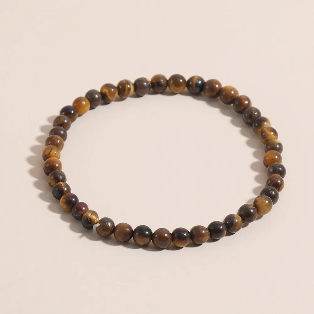 Natural Stone Beads Bracelets Simple Malachite Tiger Eye