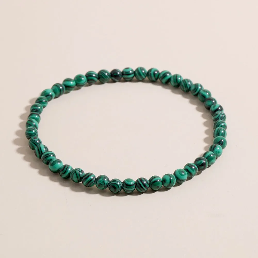 Natural Stone Beads Bracelets Simple Malachite Tiger Eye