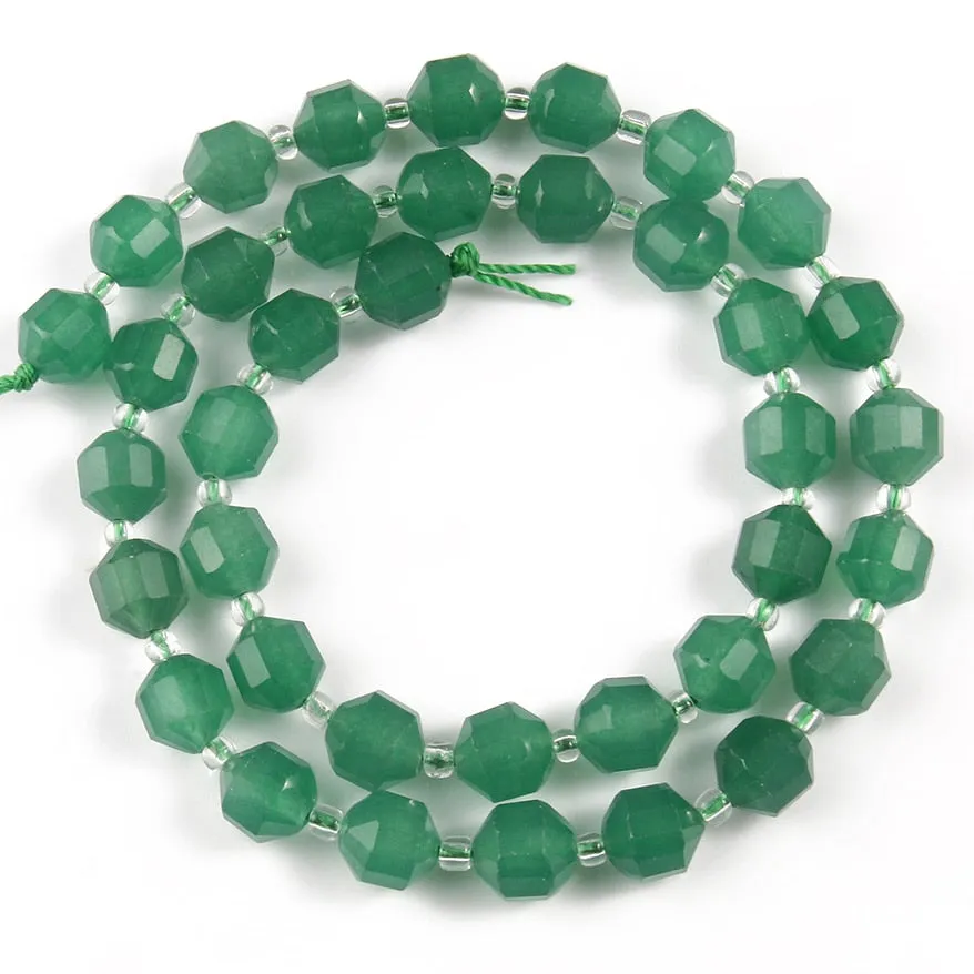 Natural Stone Beads Jades Crystal Faceted Sharp