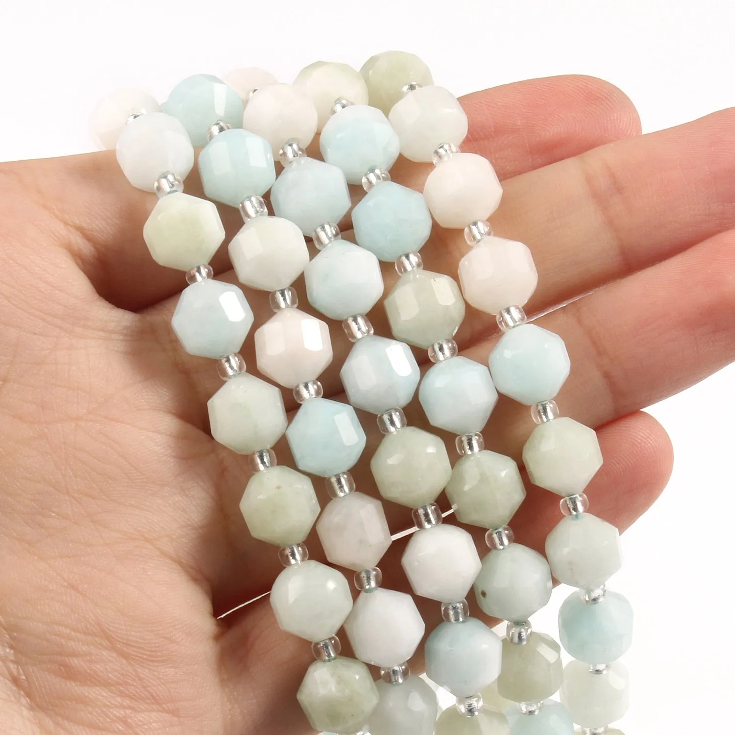 Natural Stone Beads Jades Crystal Faceted Sharp