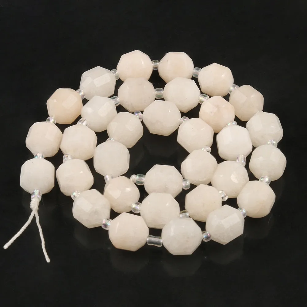 Natural Stone Beads Jades Crystal Faceted Sharp