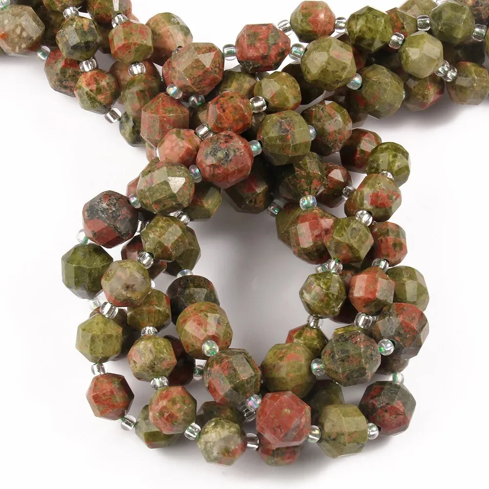 Natural Stone Beads Jades Crystal Faceted Sharp
