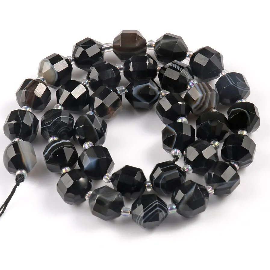Natural Stone Beads Jades Crystal Faceted Sharp