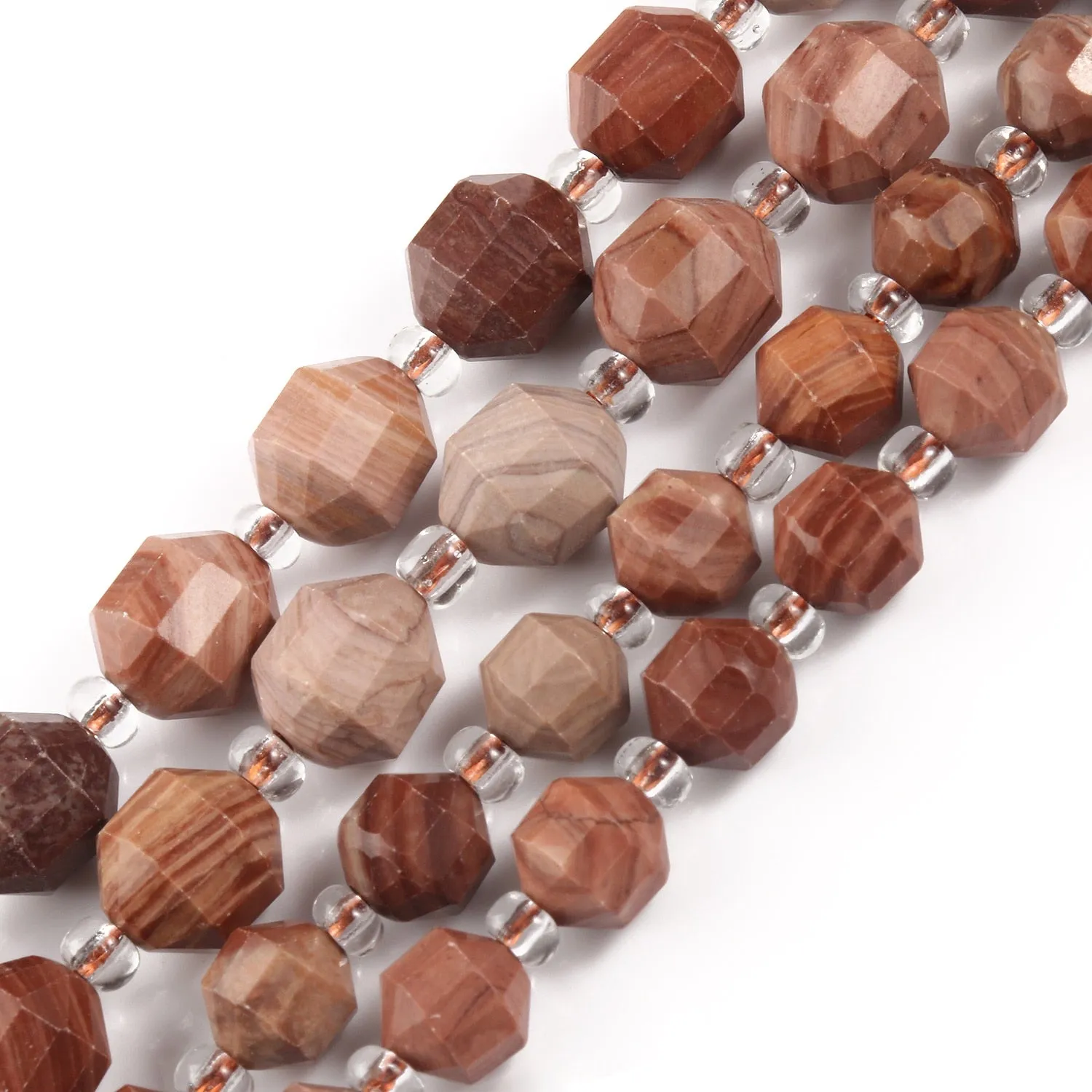 Natural Stone Beads Jades Crystal Faceted Sharp