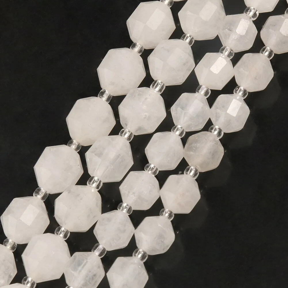 Natural Stone Beads Jades Crystal Faceted Sharp
