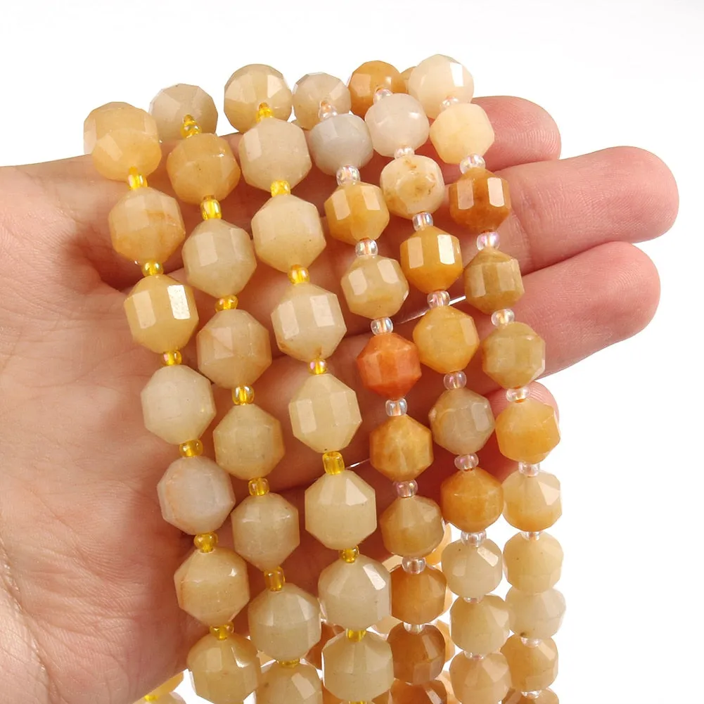 Natural Stone Beads Jades Crystal Faceted Sharp