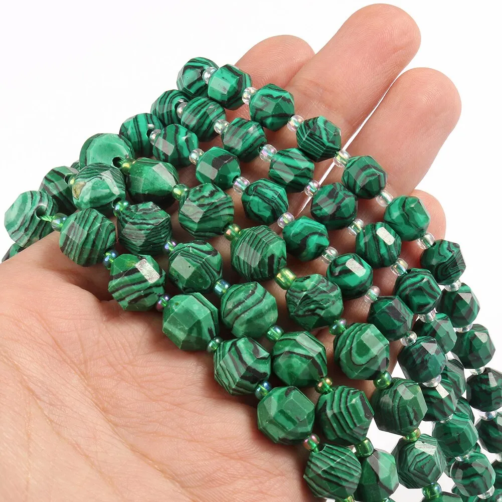 Natural Stone Beads Jades Crystal Faceted Sharp