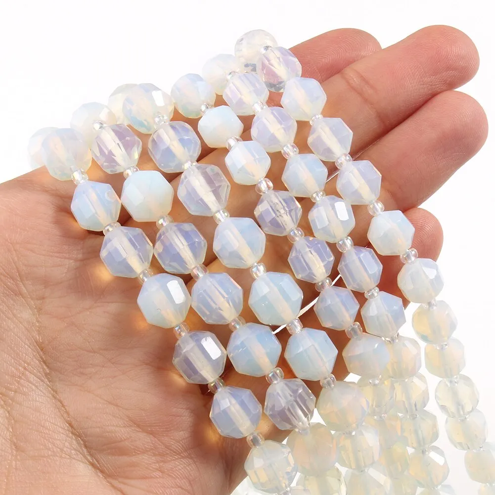 Natural Stone Beads Jades Crystal Faceted Sharp