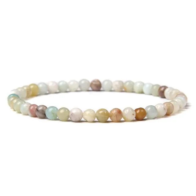 Natural Stone Chakra 4mm Beads Bracelet
