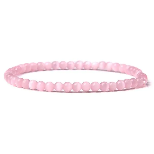 Natural Stone Chakra 4mm Beads Bracelet