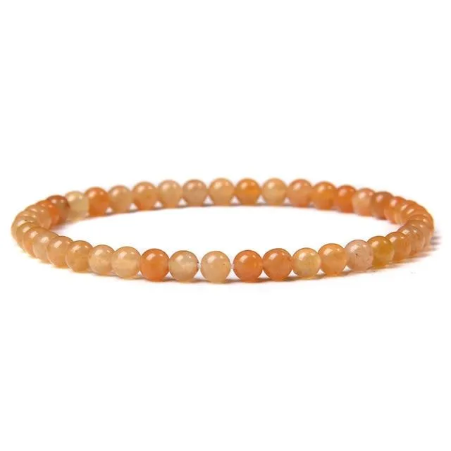 Natural Stone Chakra 4mm Beads Bracelet