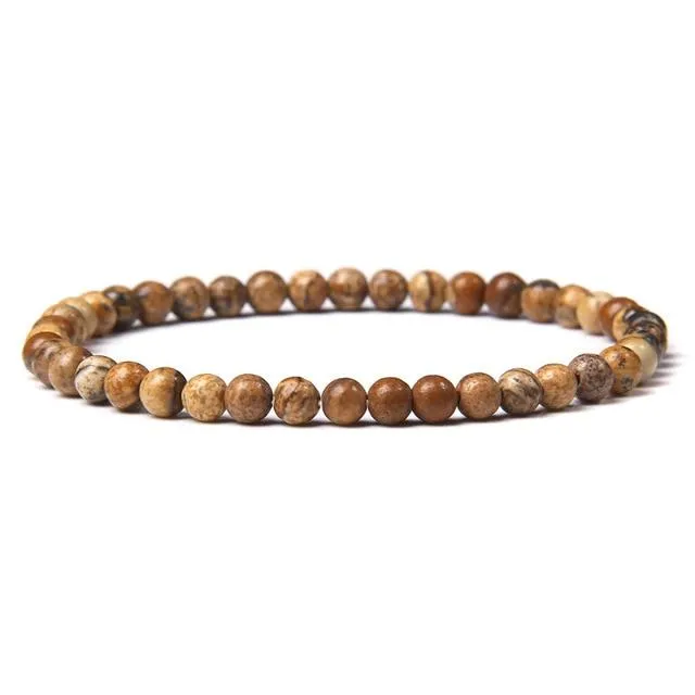Natural Stone Chakra 4mm Beads Bracelet