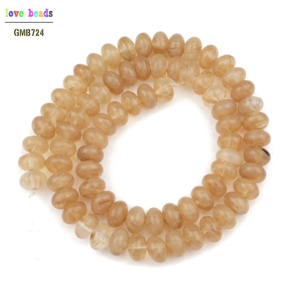 Natural Stone Flat Beads Rose Quartzs Jades Crystal Rondelle