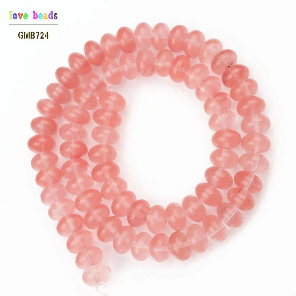 Natural Stone Flat Beads Rose Quartzs Jades Crystal Rondelle