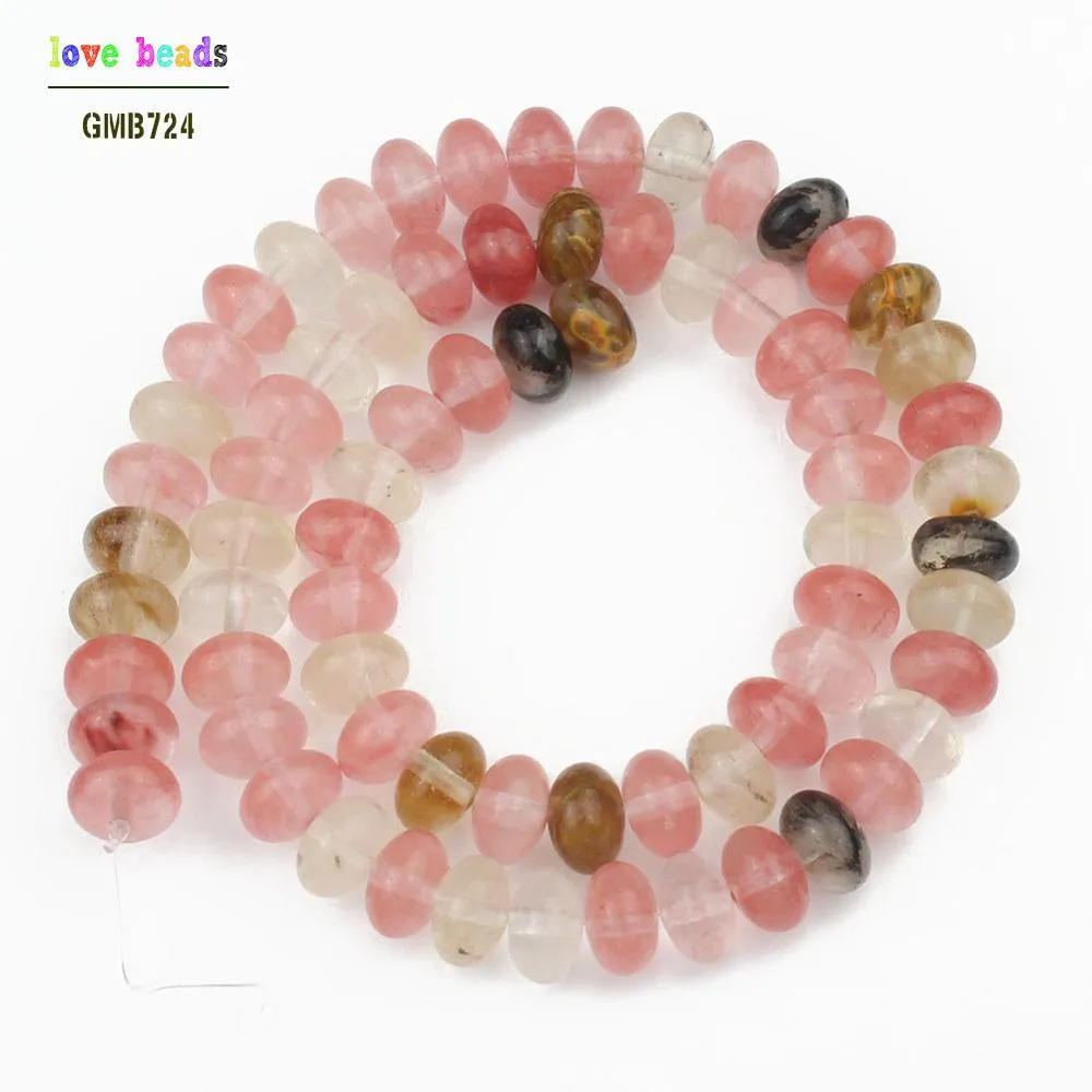 Natural Stone Flat Beads Rose Quartzs Jades Crystal Rondelle