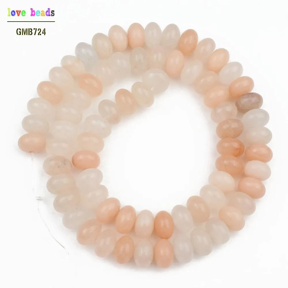 Natural Stone Flat Beads Rose Quartzs Jades Crystal Rondelle