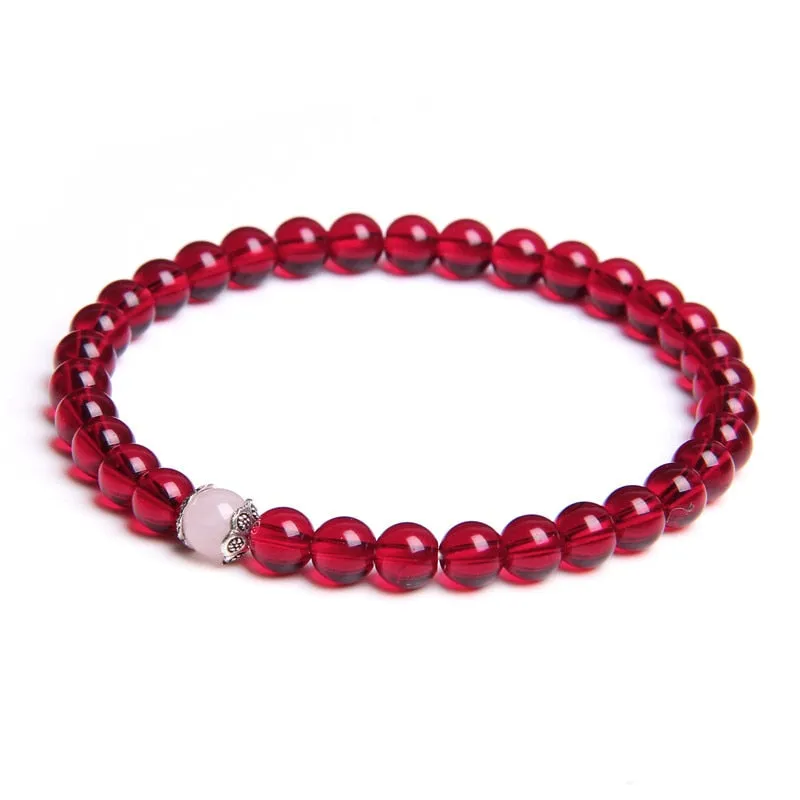 Natural Stone Handmade Bracelet Red Yoga Meditation