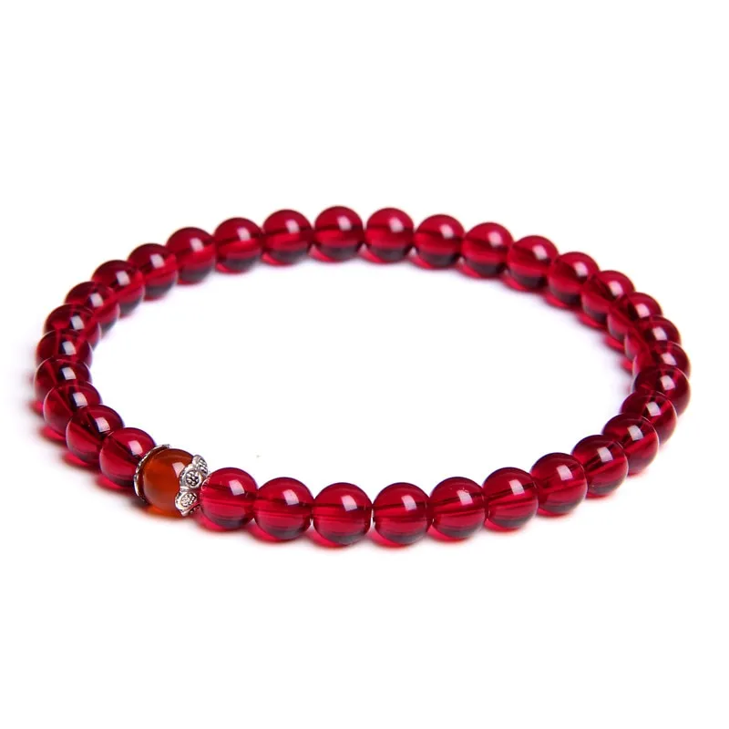 Natural Stone Handmade Bracelet Red Yoga Meditation