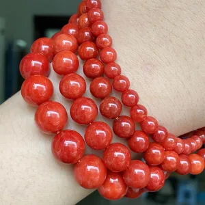 Natural Stone Red Coral Jades Beads For Jewelry
