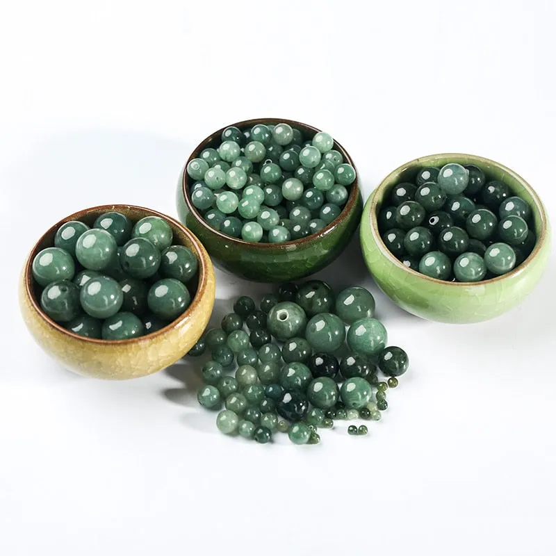 Natural Stone Round Beads Jades Emerald Beads