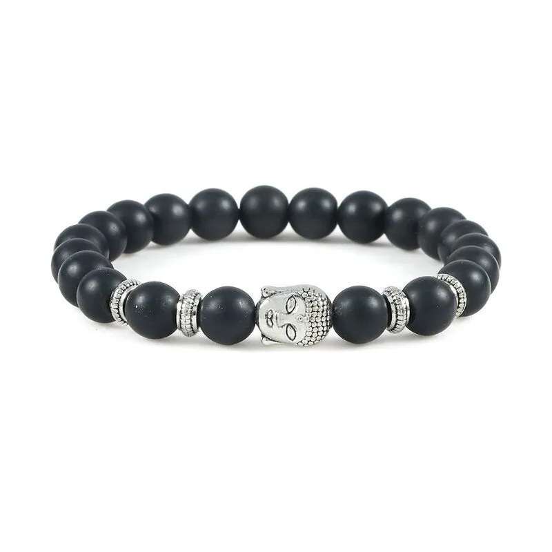 Natural Tiger Eye Black Lava Stone Bracelet for Men