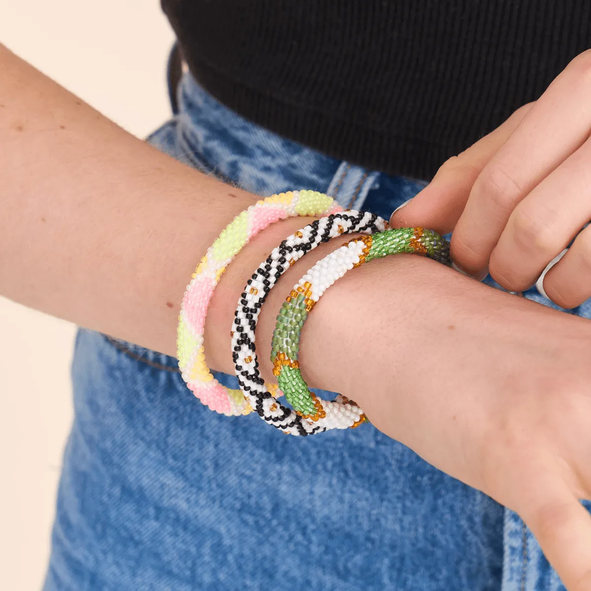 Neon Sherbet | Himalayan Glass Bead Bracelet