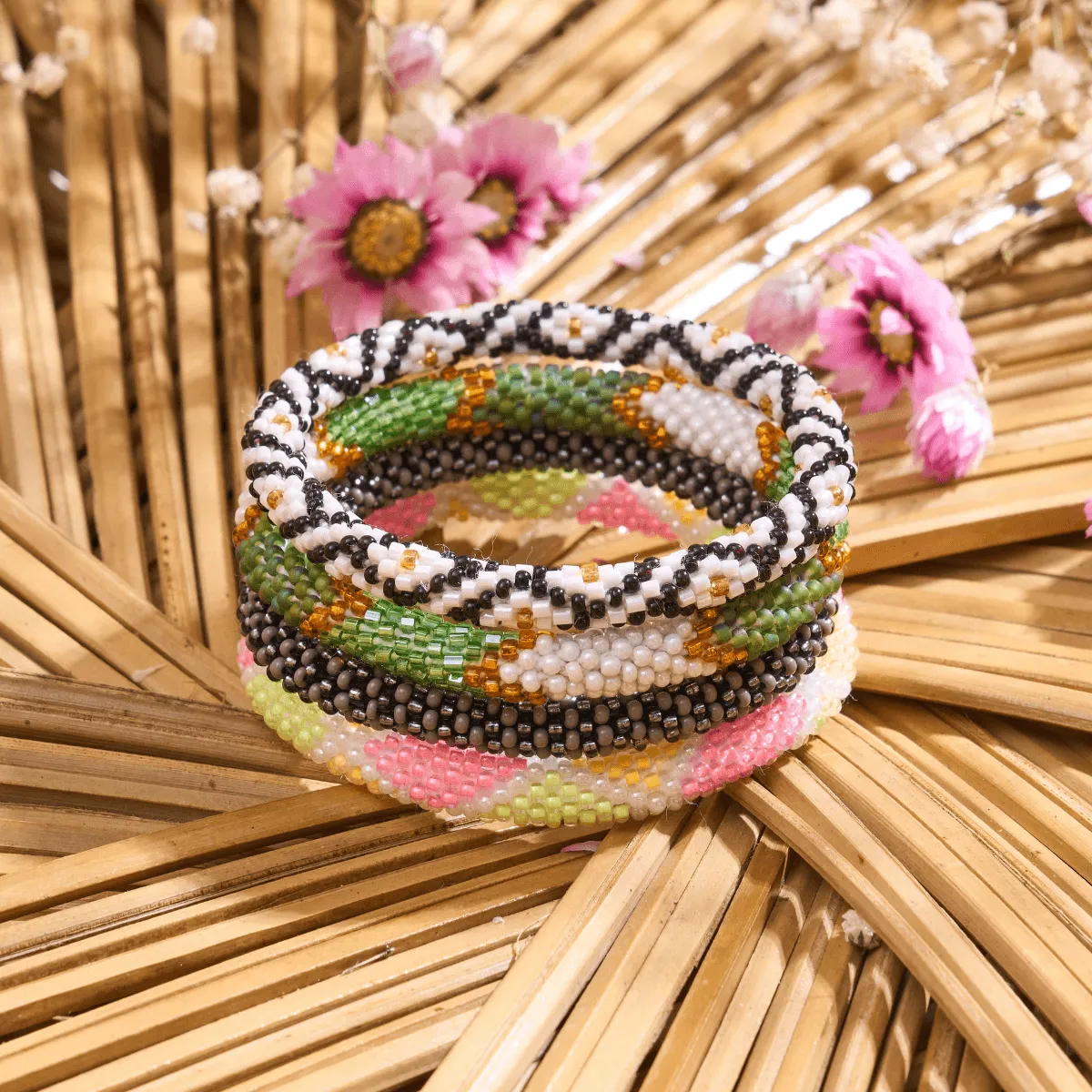 Neon Sherbet | Himalayan Glass Bead Bracelet