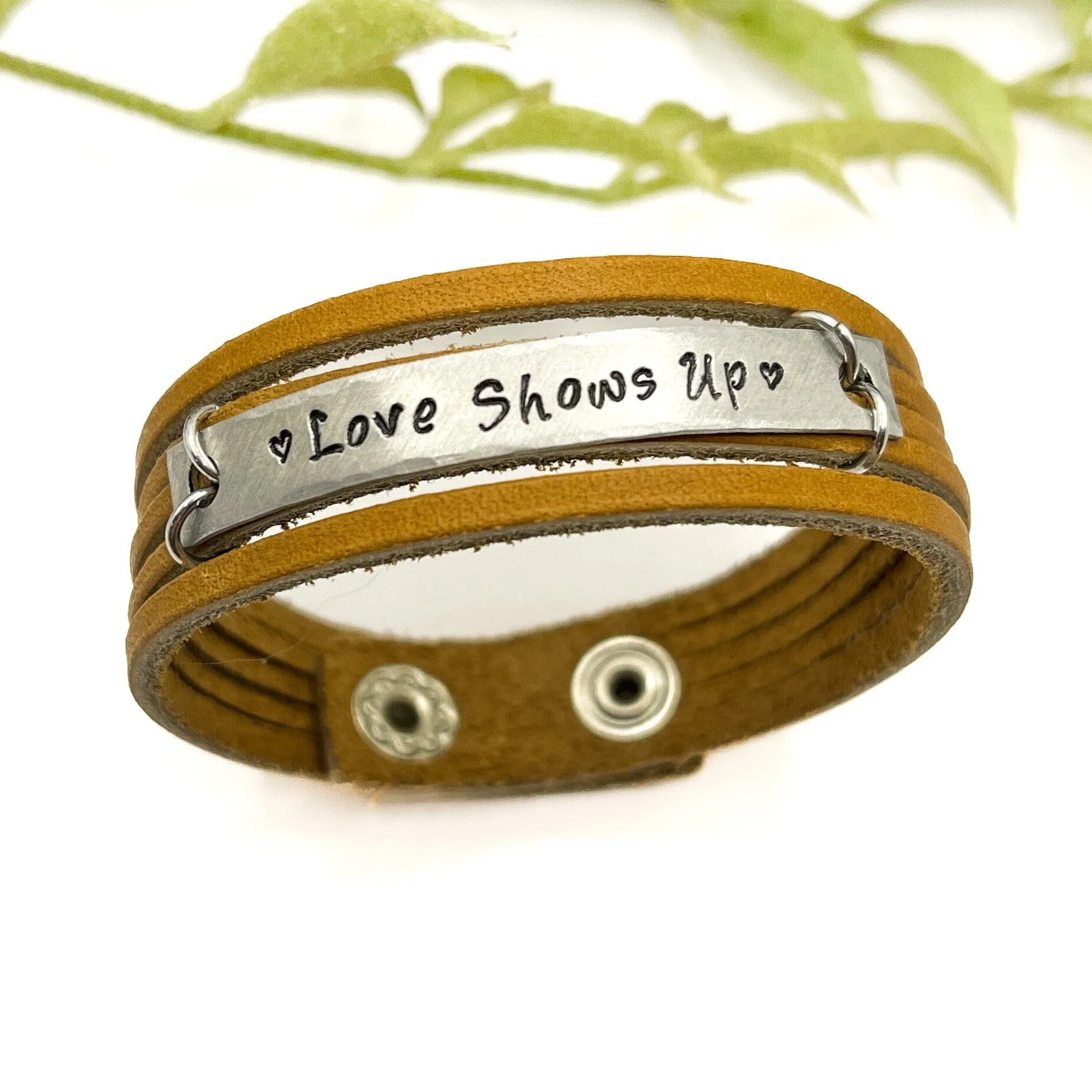 New! Camel Brown MiNi Wrap | 10 Phrases | Leather Bracelet | Women Teens | Adjustable
