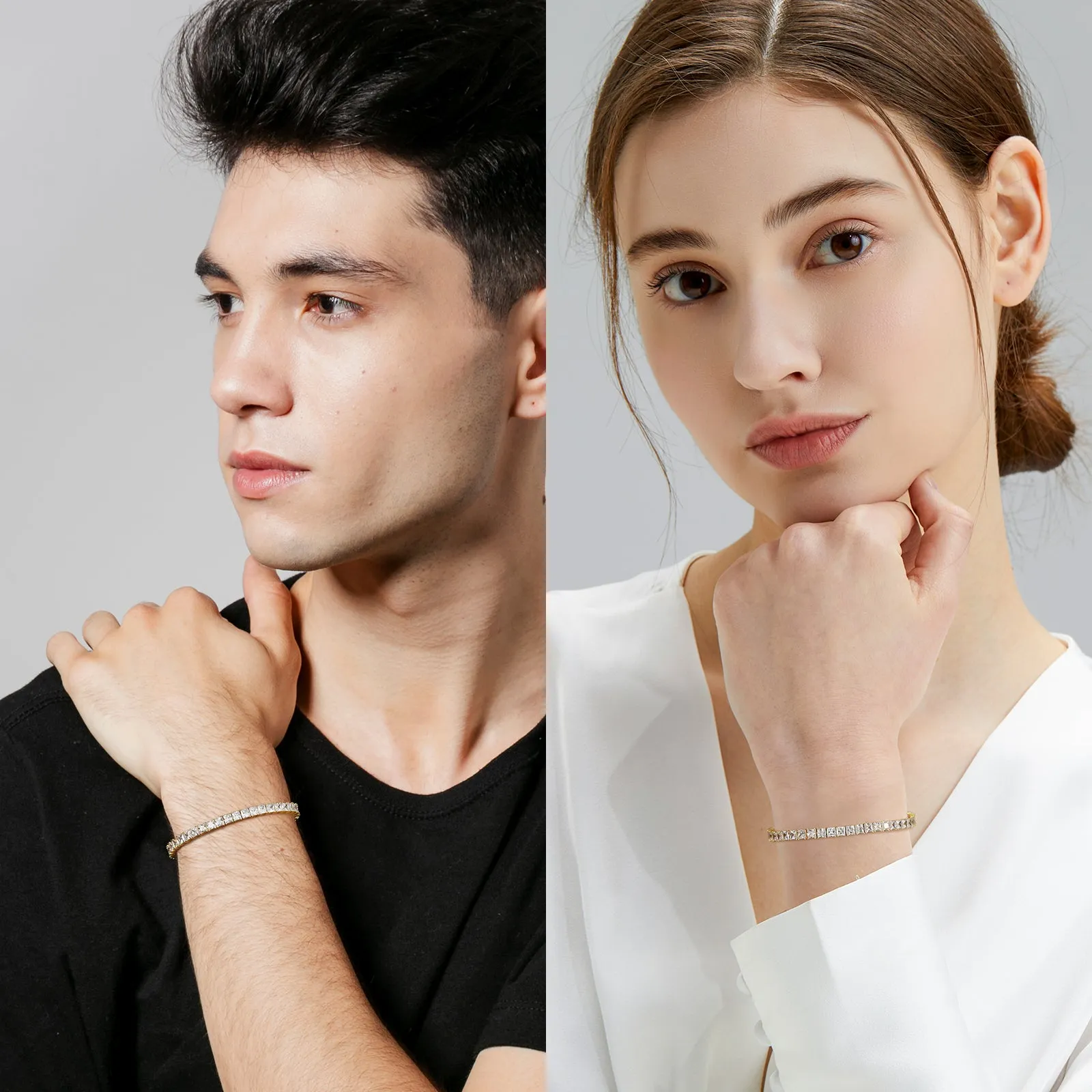 【NEW】4mm S925 Princess Cut Square Tennis Bracelet