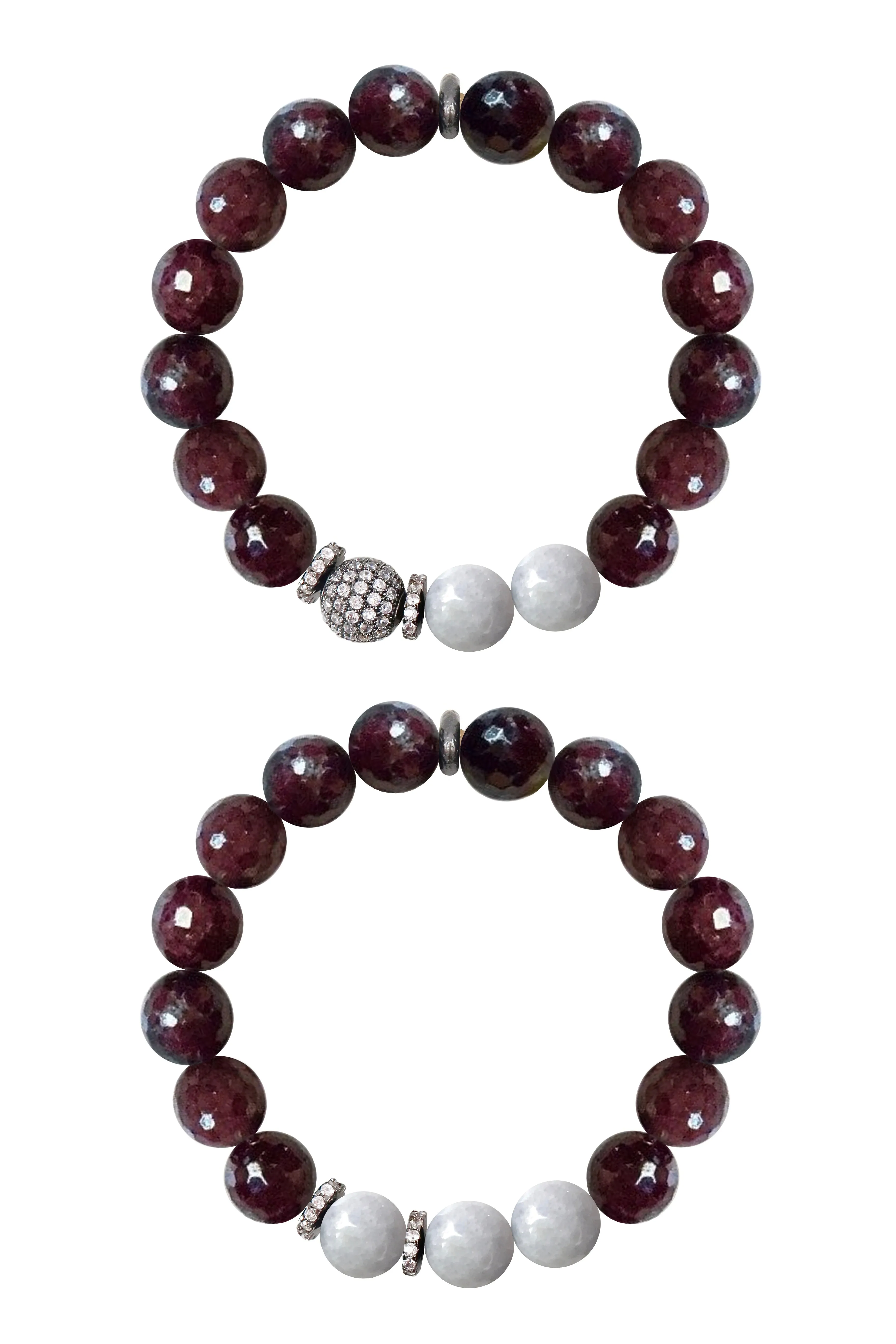NORA GUNMETAL garnet/gray jade