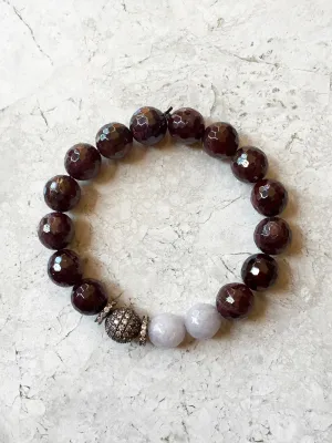 NORA GUNMETAL garnet/gray jade