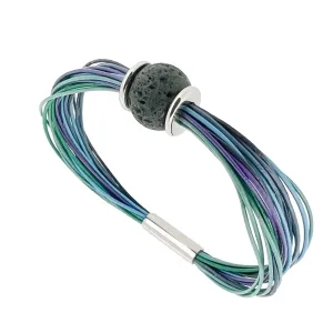 Northern Lights Bracelet w/ Lava Stone Charm