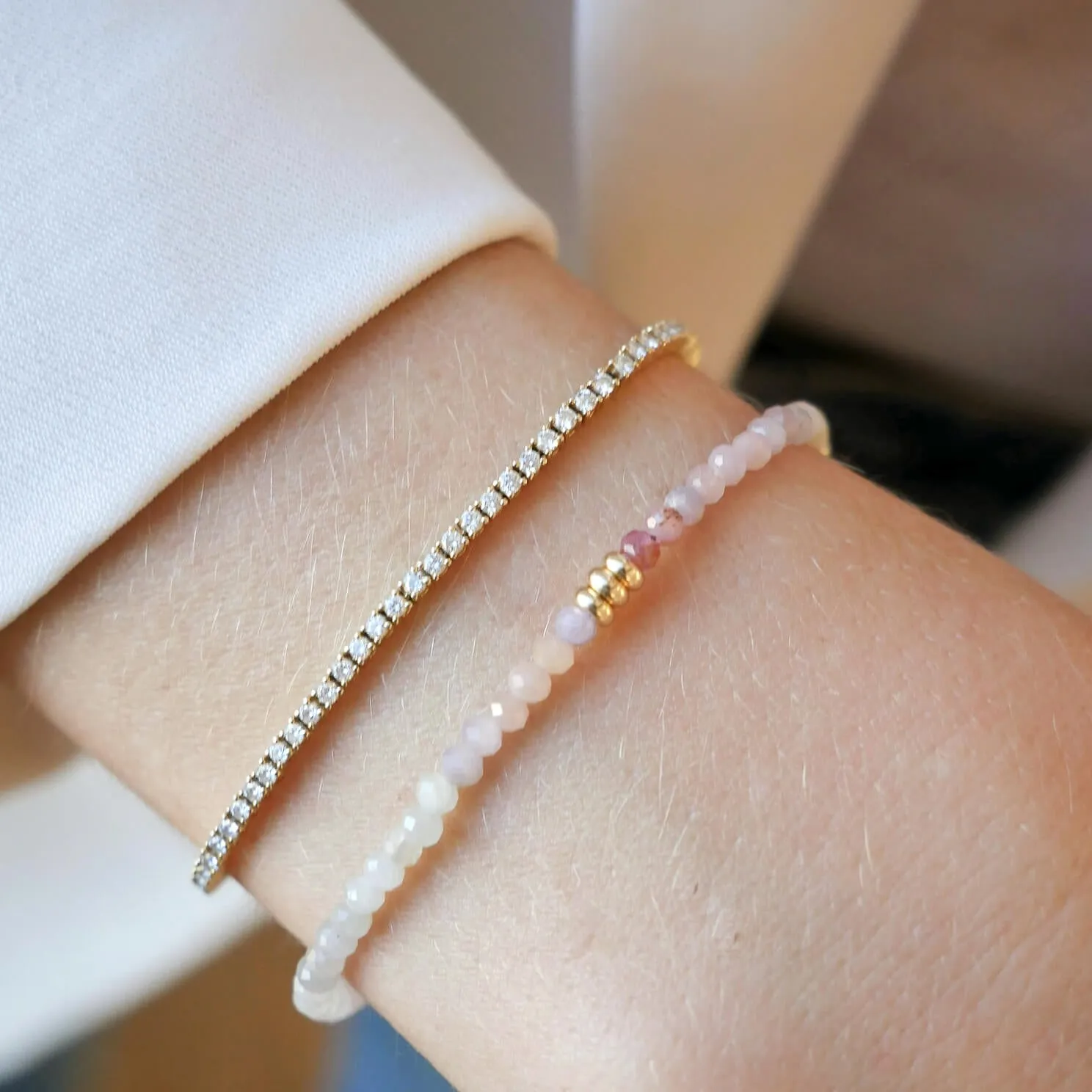 Ombré Sapphire Birthstone Bead Bracelet