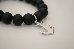 Onyx Anchor Bracelet