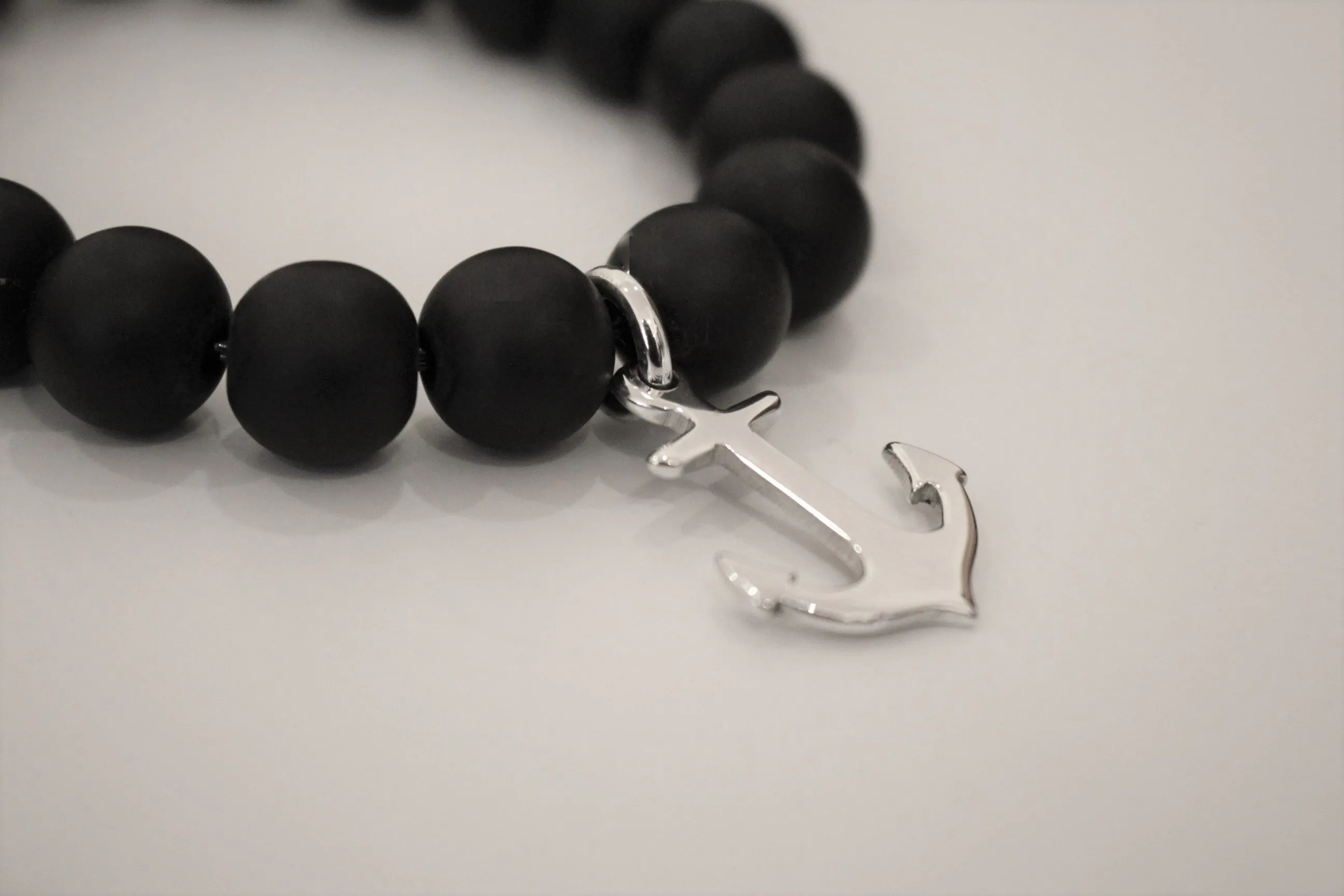 Onyx Anchor Bracelet