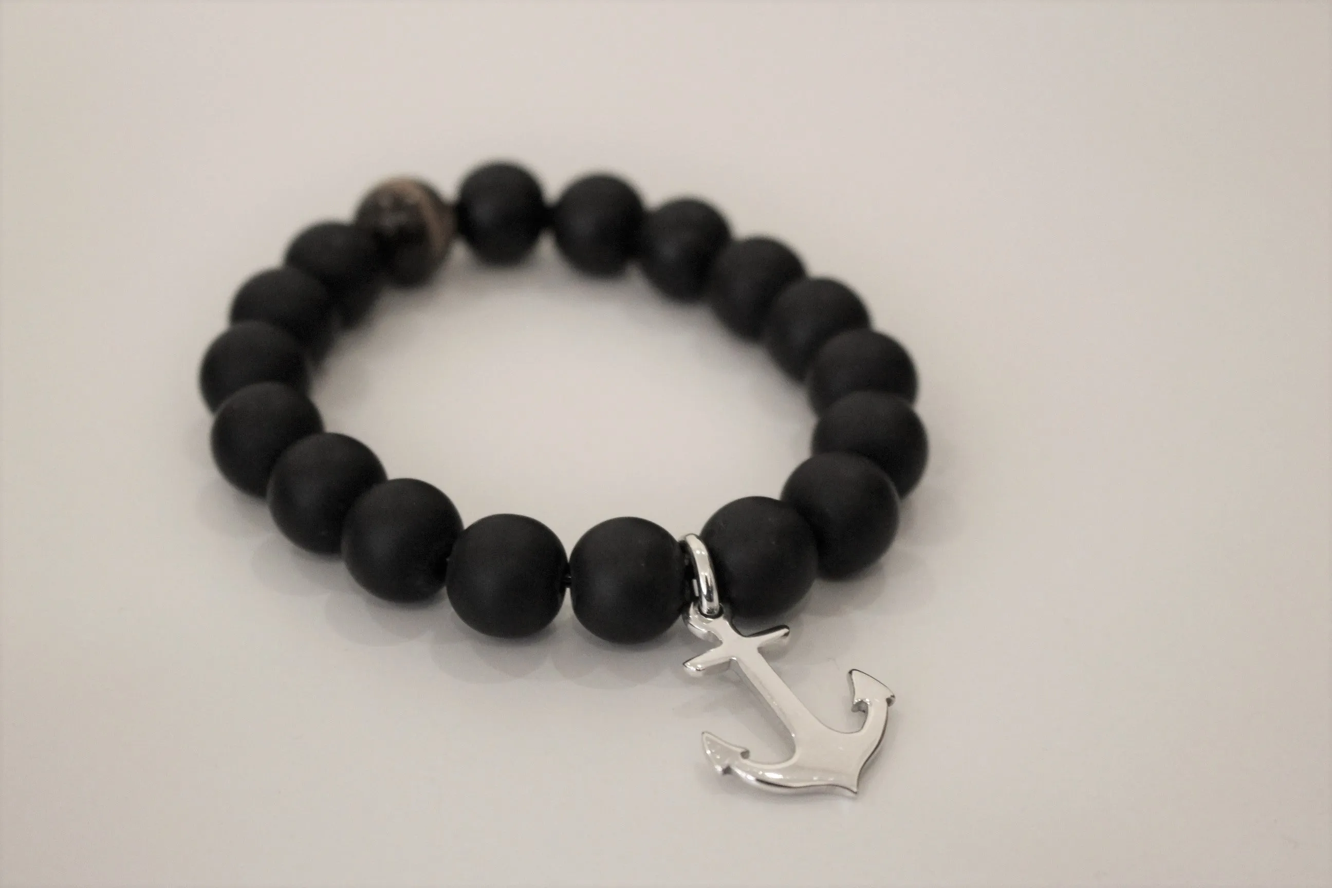 Onyx Anchor Bracelet