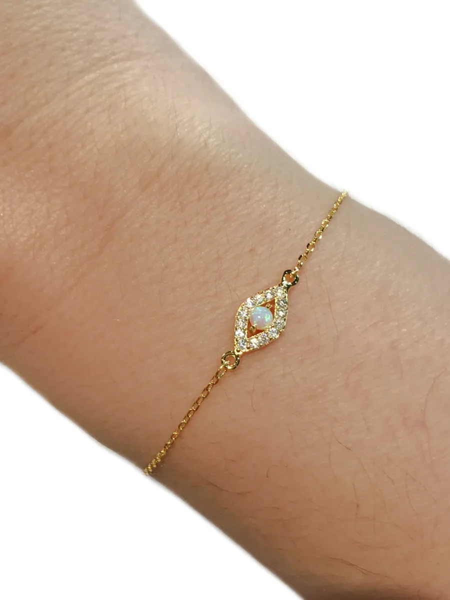 Opal & CZ Eye Bracelet