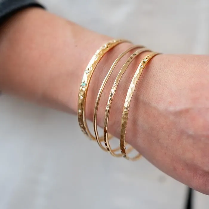 Opal And Diamond Galaxy Wide Bangle
