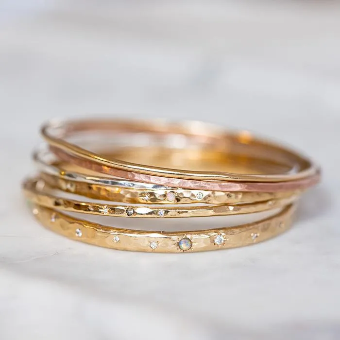 Opal And Diamond Galaxy Wide Bangle