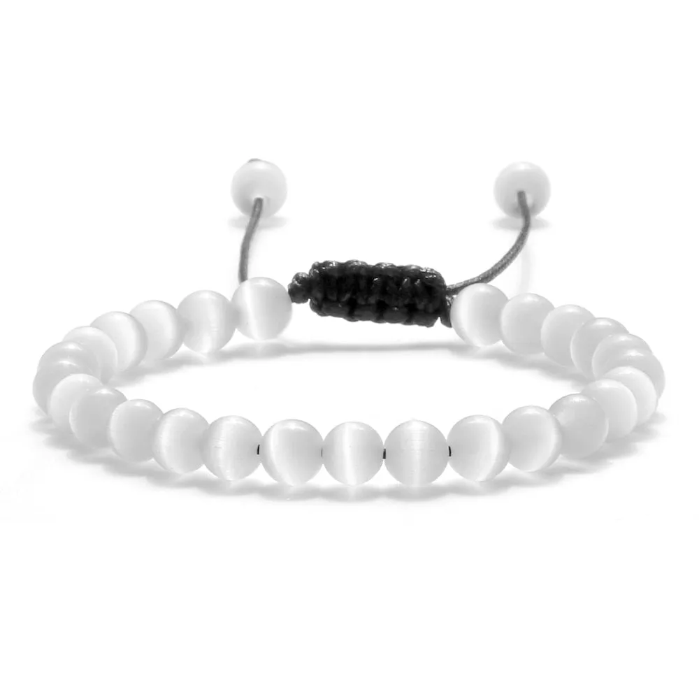 Opal Beads Bracelets Smooth Cat Eye Quartz Chakra