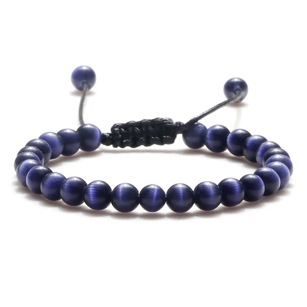 Opal Beads Bracelets Smooth Cat Eye Quartz Chakra