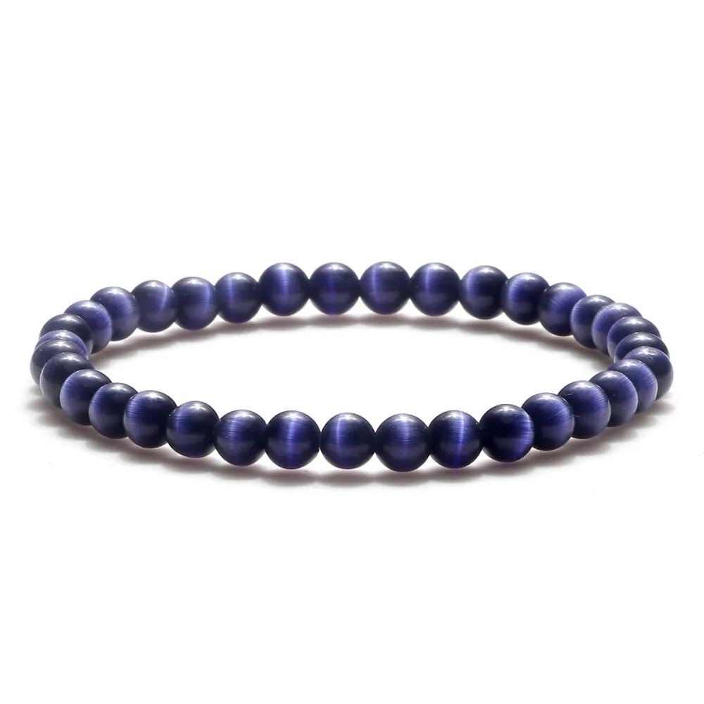 Opal Beads Bracelets Smooth Cat Eye Quartz Chakra