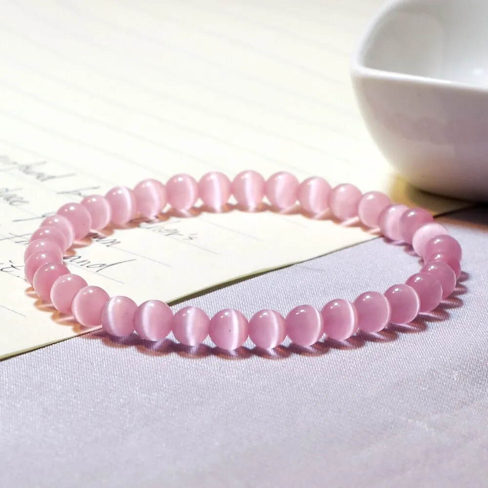 Opal Beads Bracelets Smooth Cat Eye Quartz Chakra