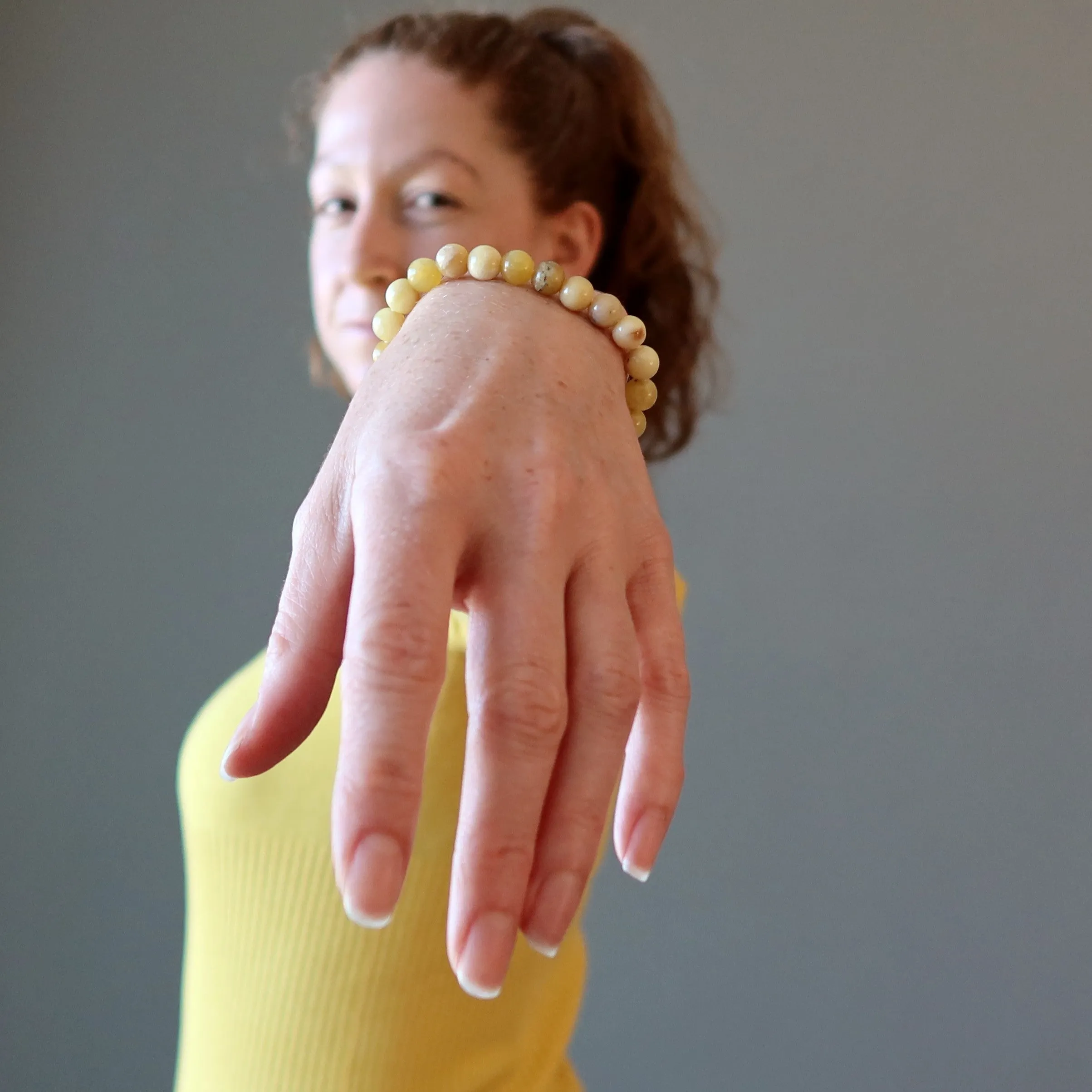Opal Bracelet Yellow Pop of Joy Dendritic Gemstone