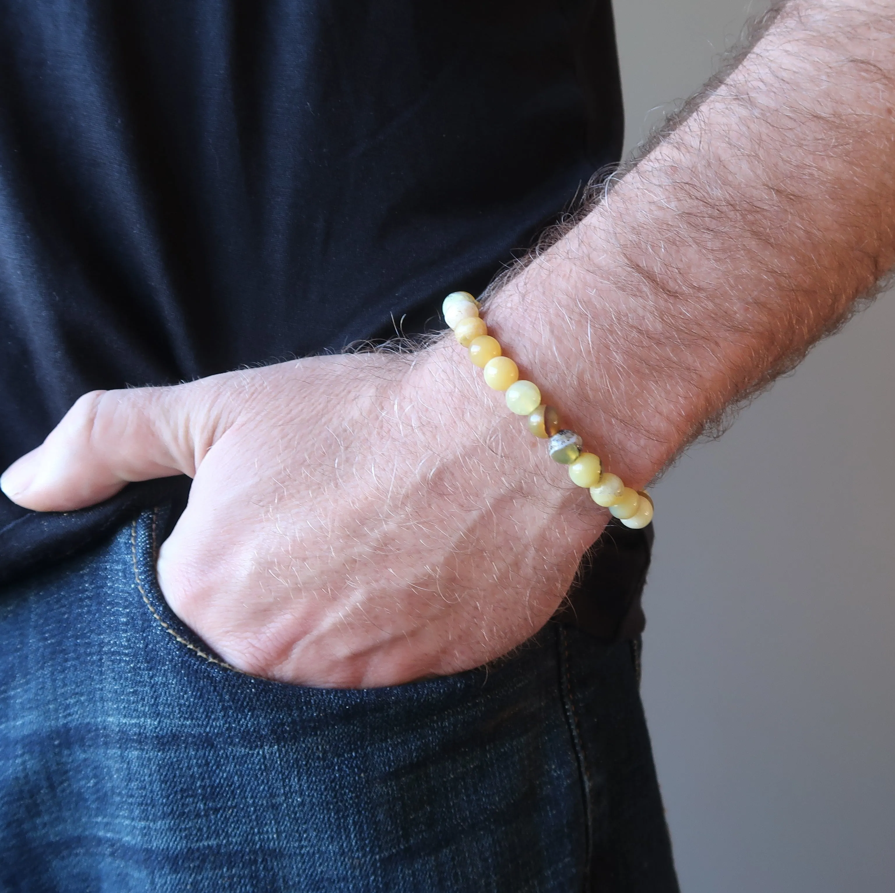 Opal Bracelet Yellow Pop of Joy Dendritic Gemstone