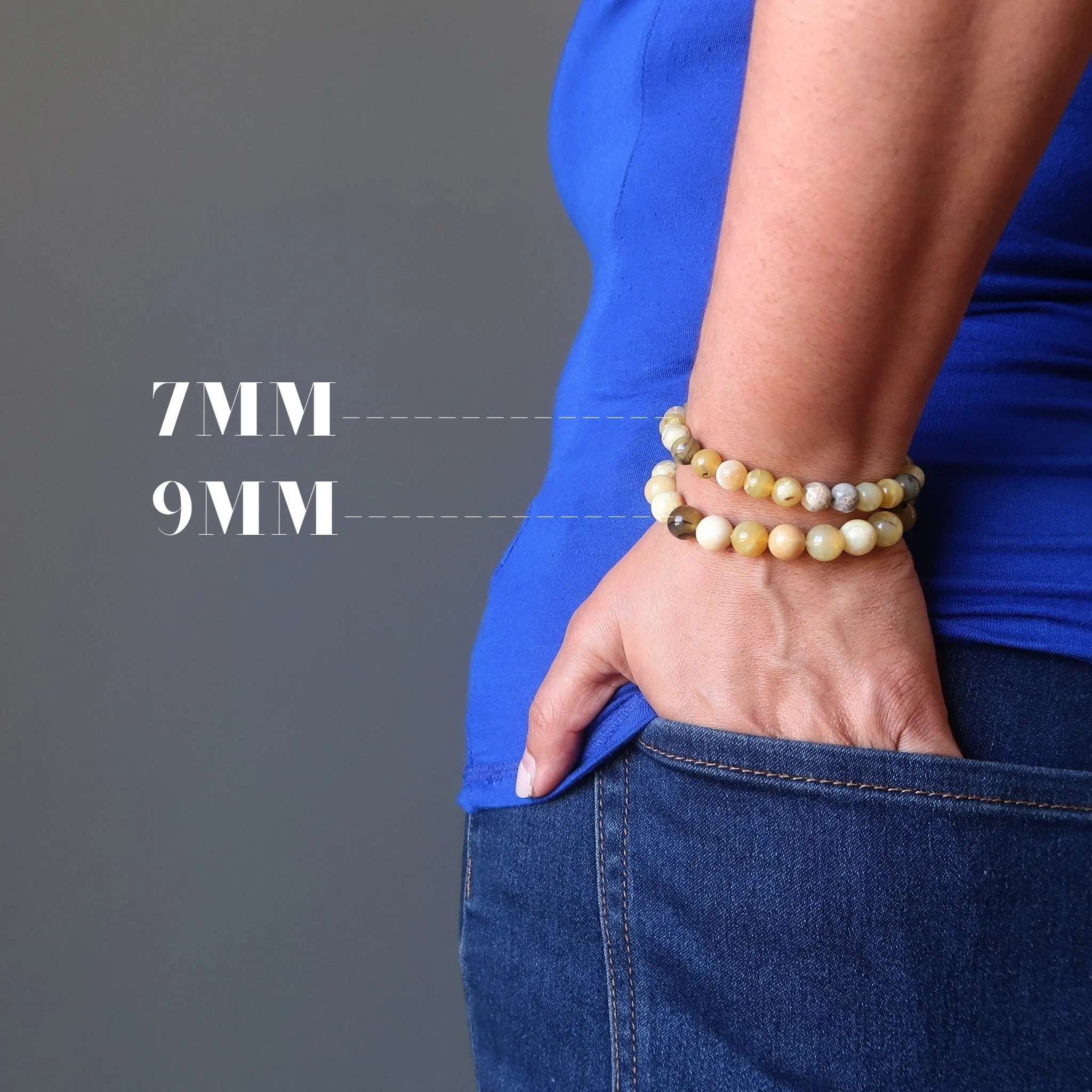 Opal Bracelet Yellow Pop of Joy Dendritic Gemstone