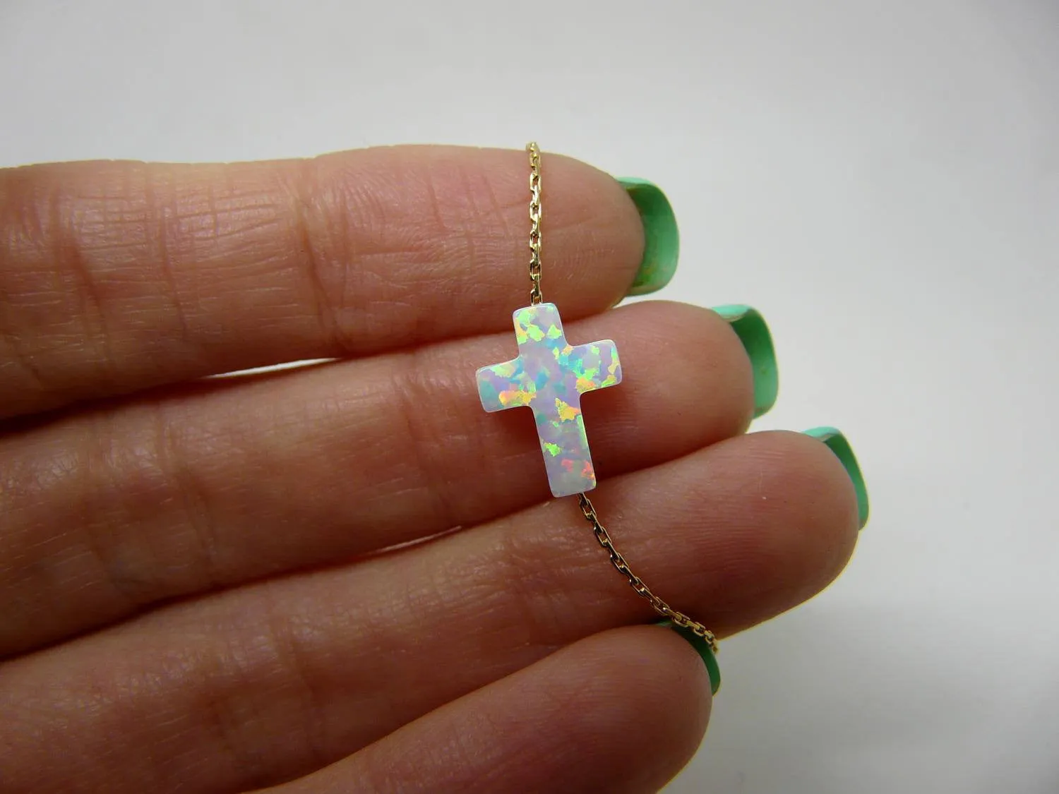 Opal Cross Bracelet