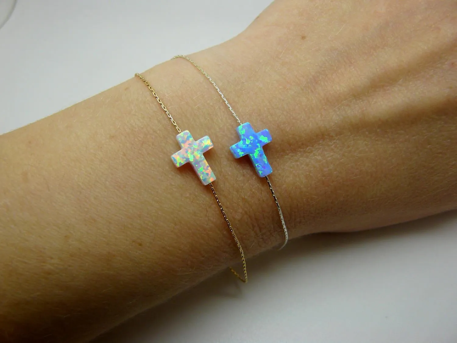 Opal Cross Bracelet